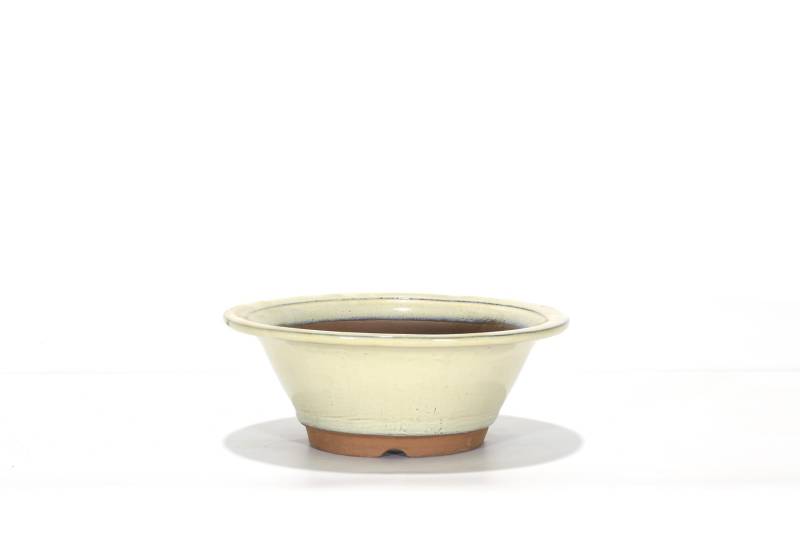 340 - Vaso bonsai smaltato tondo cm. 22,5