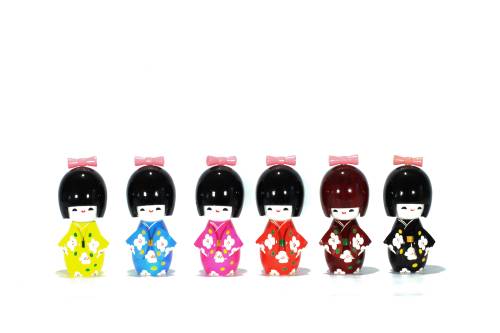 2 - Bambola giapponese in legno KOKESHI - h. 15 cm.