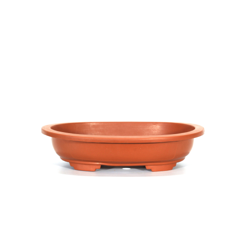 Ovaler Topf für Pflanzen und Bonsai aus braunem Kunststoff cm. 48