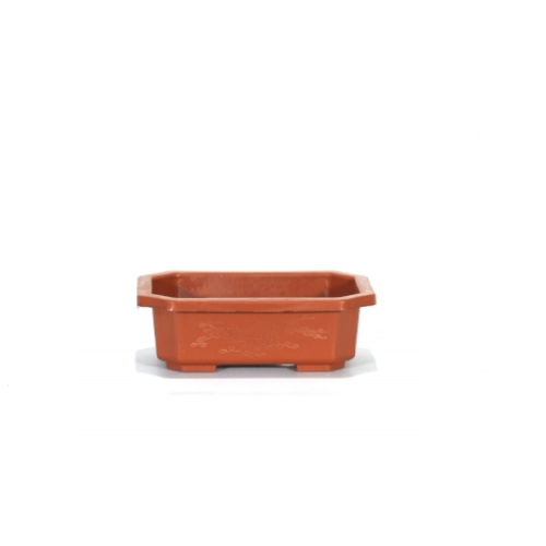 Rectangular brown plastic pot for Plants and Bonsai cm. 16