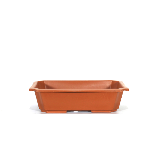 Pot rectangulaire en plastique marron pour plantes et bonsaï cm. 42