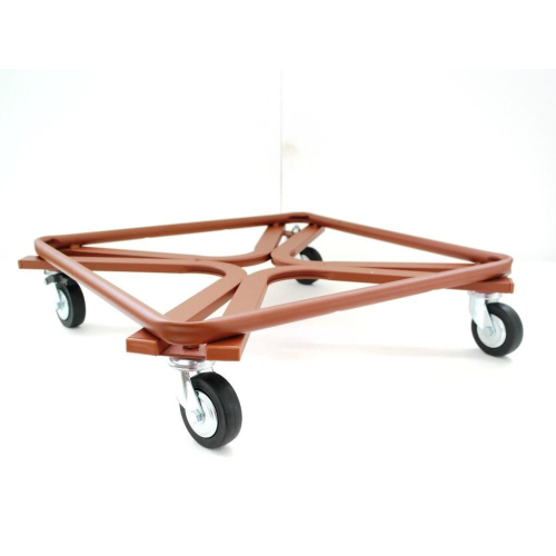 Square saucer trolley with industrial wheels cm. 56