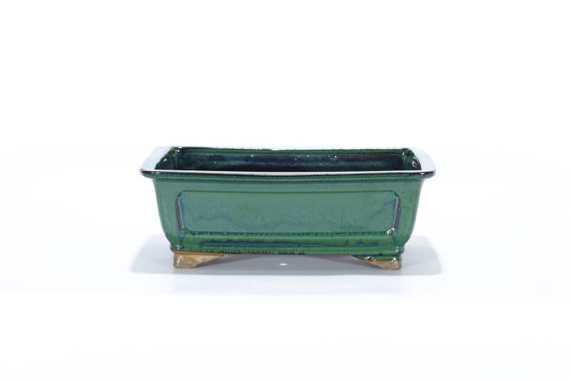 349 - Vaso bonsai smaltato rettangolare cm. 32