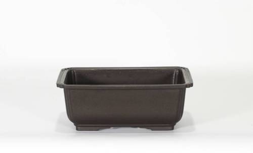2 - Vaso rettangolare per Piante e Bonsai in plastica nera cm. 18