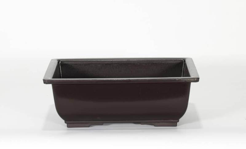 2 - Vaso rettangolare per Piante e Bonsai in plastica nera cm. 20