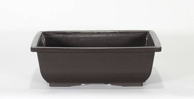 2 - Vaso rettangolare per Piante e Bonsai in plastica nera cm. 23