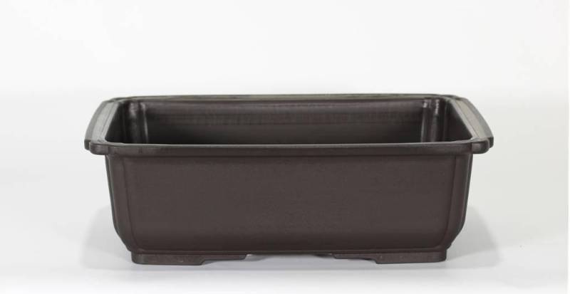 2 - Vaso rettangolare per Piante e Bonsai in plastica nera cm. 27