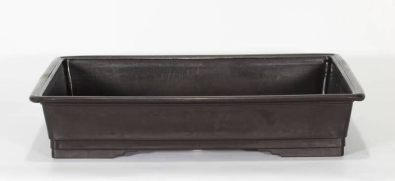 2 - Vaso rettangolare per Piante e Bonsai in plastica nera cm. 34