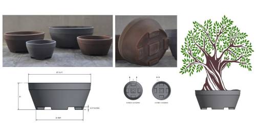 8 - Vaso tondo in resina ERCOLE diam. 110 cm.
