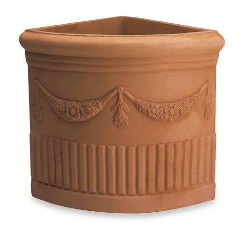 2 - Vaso Resina Angolare Doppio Festone cm. 49