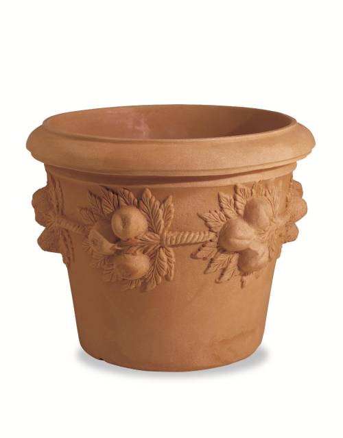 Vaso resina Conico Festonato con Melograni cm. 60