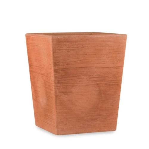 Vase carré en résine rose 55 cm.