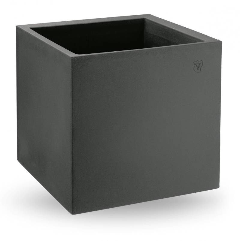148 - Vaso cubo in resina "Cosmos" 35 cm.