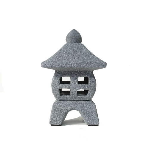 Japanische Keramiklaterne mit schrägem Dach - h. 37cm.