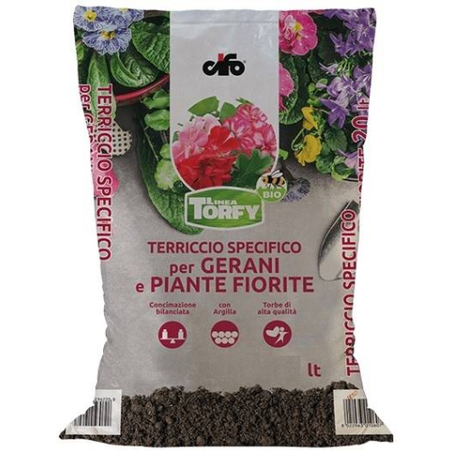 Terreau pour plantes à fleurs Torfy BIO 45 lt.