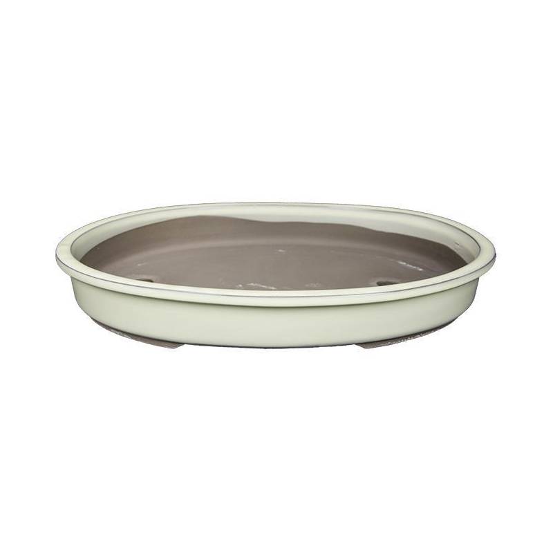 433 - Vaso bonsai smaltato ovale 34 cm. - in 3 varianti colore