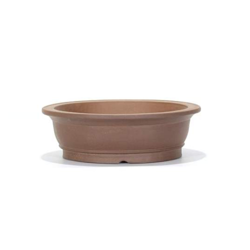 Round stoneware bonsai pot with border cm. 27
