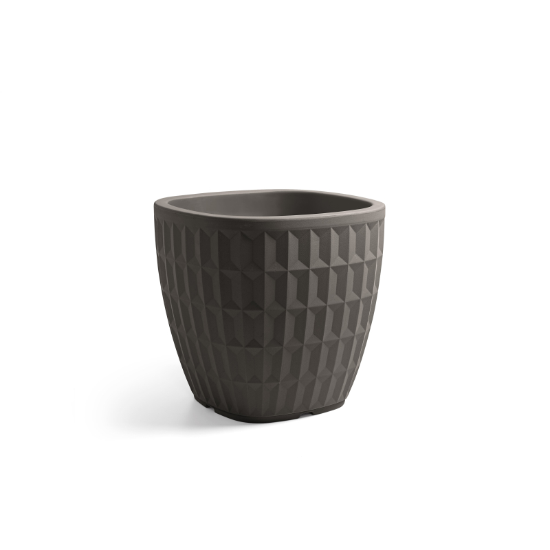 Square vase in resin \"Tyle\" 30 cm.