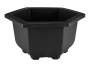 2 - Vaso esagonale per Piante e Bonsai in plastica nera cm. 23