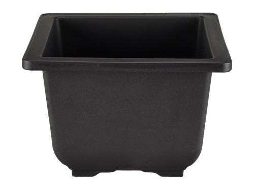 2 - Vaso quadrato per Piante e Bonsai in plastica nera cm. 17