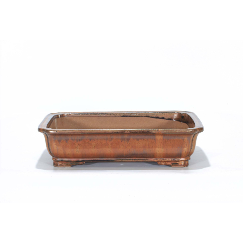 Pot à bonsaï rectangulaire en bronze émaillé cm. 42