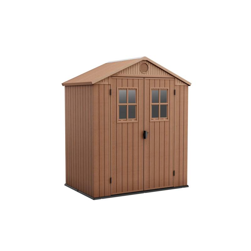 Keter Darwin 6x4 Garden Shed, Wood Effect, Brown, 190x122x221H cm