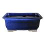 2 - Vaso bonsai rettangolare smaltato blu 32,5 cm