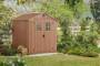 2 - Keter Darwin 6x6 Casetta da Giardino, Effetto Legno, Marrone, 190x183x221H cm