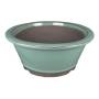 2 - Vaso bonsai tondo smaltato verde diam. 39 cm