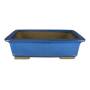 2 - Vaso bonsai smaltato rettangolare blu 42 cm