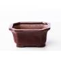 2 - Vaso bonsai rettangolare 17 cm smaltato prugna