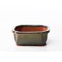 2 - Vaso bonsai rettangolare 17 cm smaltato verde oliva